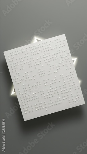 Wallpaper Mural Close up view of braille text on white paper isolated on grey Torontodigital.ca