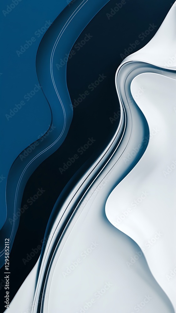 custom made wallpaper toronto digitalBlue abstract background, wavy lines on white background