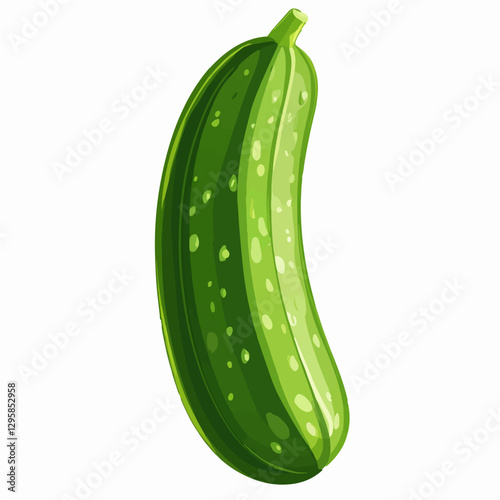 A Simple icon flat 2D icon cucumber isolated on a transparent background, vector, animation design, simple flat 2D icon, minimalist design and modern illustration