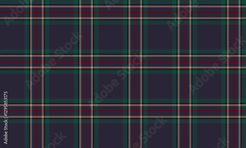 Seamless plaid pattern, blue, green, red, cream, suitable for designing clothes such as skirts, pants and various dresses for a stylish and modern look.