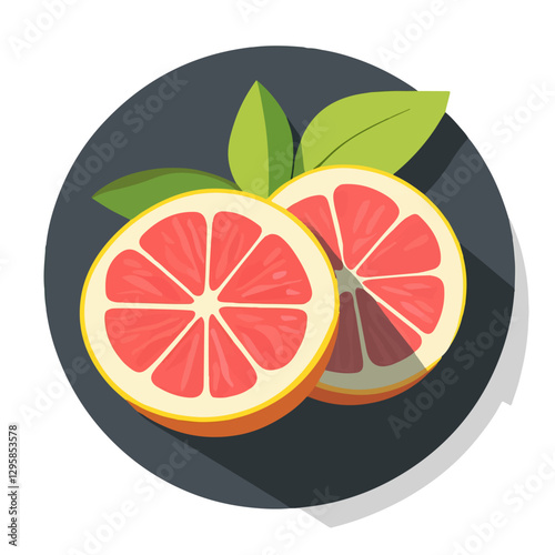 A Simple icon flat 2D icon sliced orange fruit isolated on a transparent background, vector, animation design, simple flat 2D icon, minimalist design and modern illustration