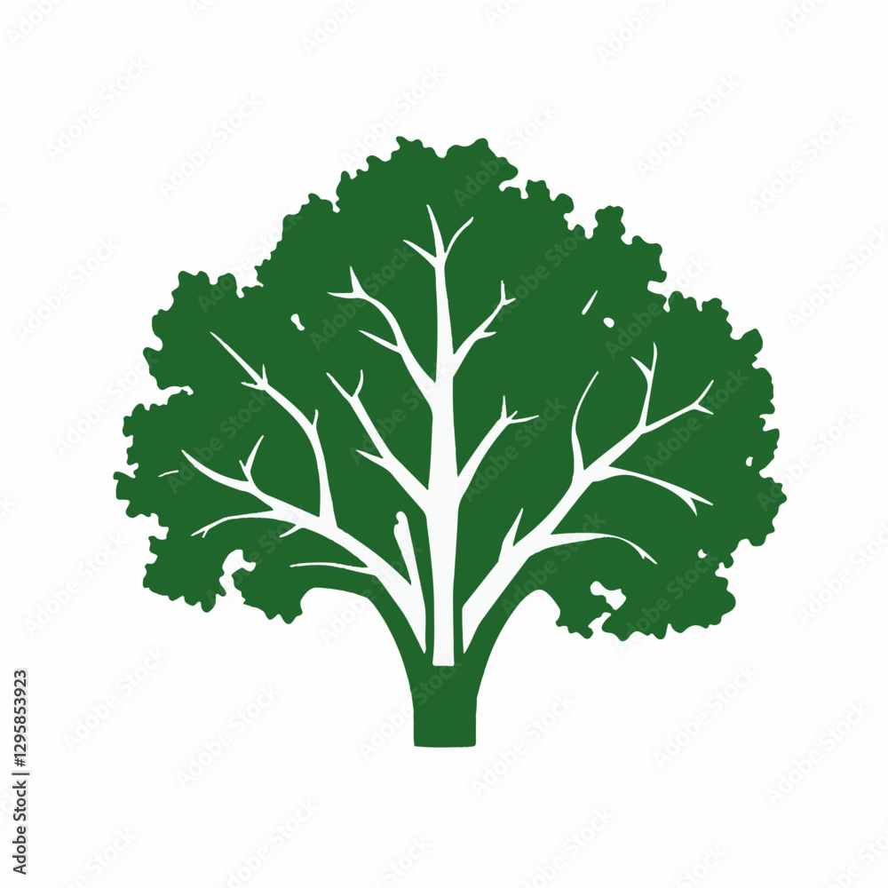 Obraz premium A Simple icon flat 2D icon kale leaves isolated on a transparent background, vector, flat design, animation design, simple flat 2D icon, minimalist design