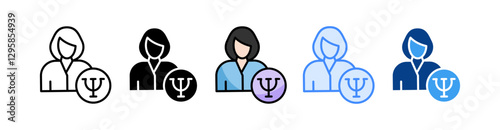 Psychologist Icon Set Multiple Style Collection