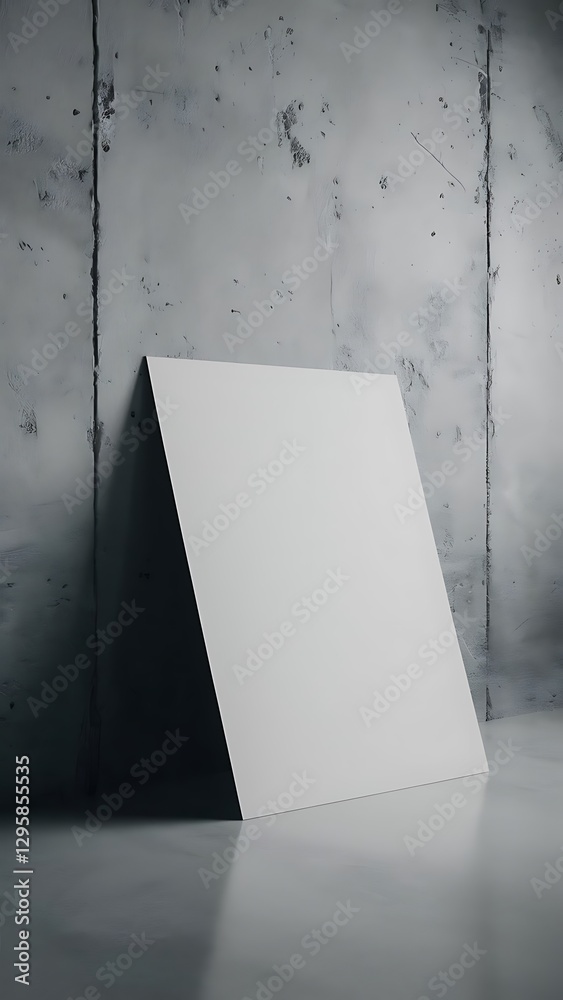 custom made wallpaper toronto digitalBlank White Paper Poster Leaning on Grunge Gray Studio Room Wall as Copy Space for Design and Template Mock up for Adding Your Text.