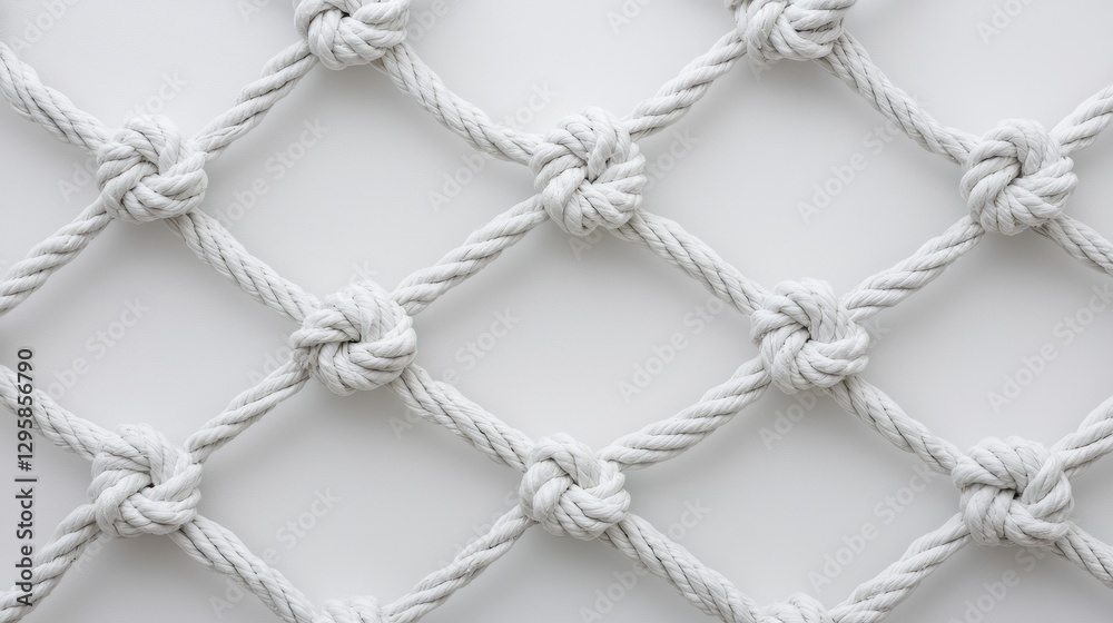 White Rope Knot Design on Neutral Background for Textures and Patterns White Rope Knot Design on Neutral Background for Textures and Patterns