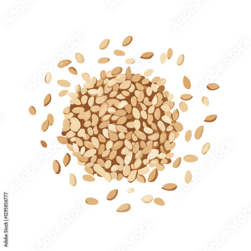 Simple flat 2D icon sesame seed isolated on a transparent background, vector, flat design, animation design, vector, flat design, animation design, simple flat 2D icon, minimalist design