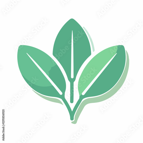 Simple flat 2D icon spinach branch isolated on a transparent background, vector, flat design, animation design, vector, flat design, animation design, simple flat 2D icon, minimalist design