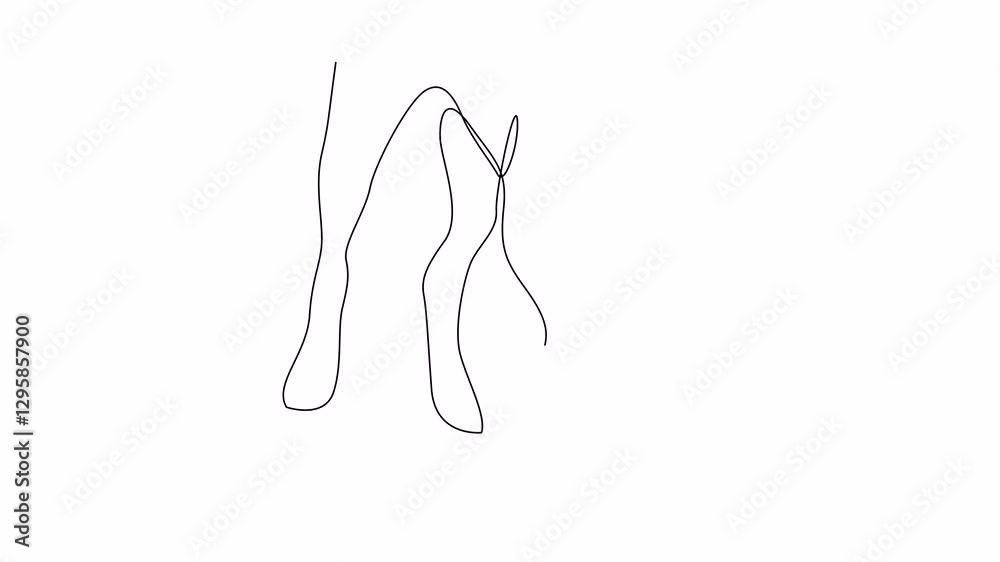 Self drawing simple animation of dog paws on a walk drawn by continuous one line. Limping dog with one leg lifted off the floor. Abstract single line illustration, 4K video. Self drawing simple animation of dog paws on a walk drawn by continuous one line. Limping dog with one leg lifted off the floor. Abstract single line illustration, 4K video.