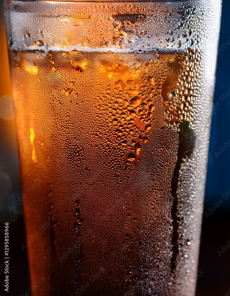 Close-Up of a Cold Drink with Condensation on the Glass Close-Up of a Cold Drink with Condensation on the Glass