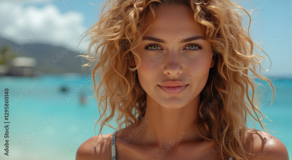 portrait of a woman on the beach portrait of a woman on the beach