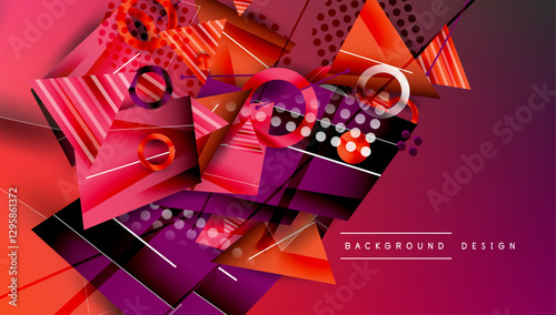 Abstract background geometric design with colorful gradients