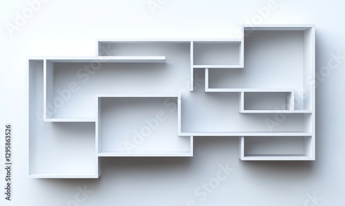 Fototapeta Naklejka Na Ścianę i Meble -  Abstract white interior floor plan design, architectural concept
