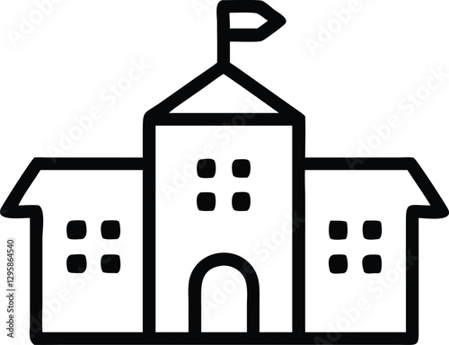 School icon line art design