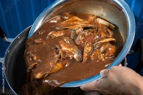 Boiled Fermented Fish sauce , traditional thai food preserved call in thai Pla ra.