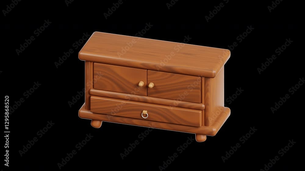 3d cabinet icon alpha channel transparent background looping animation video with the same duration. 3d render. 3d cabinet icon alpha channel transparent background looping animation video with the same duration. 3d render.