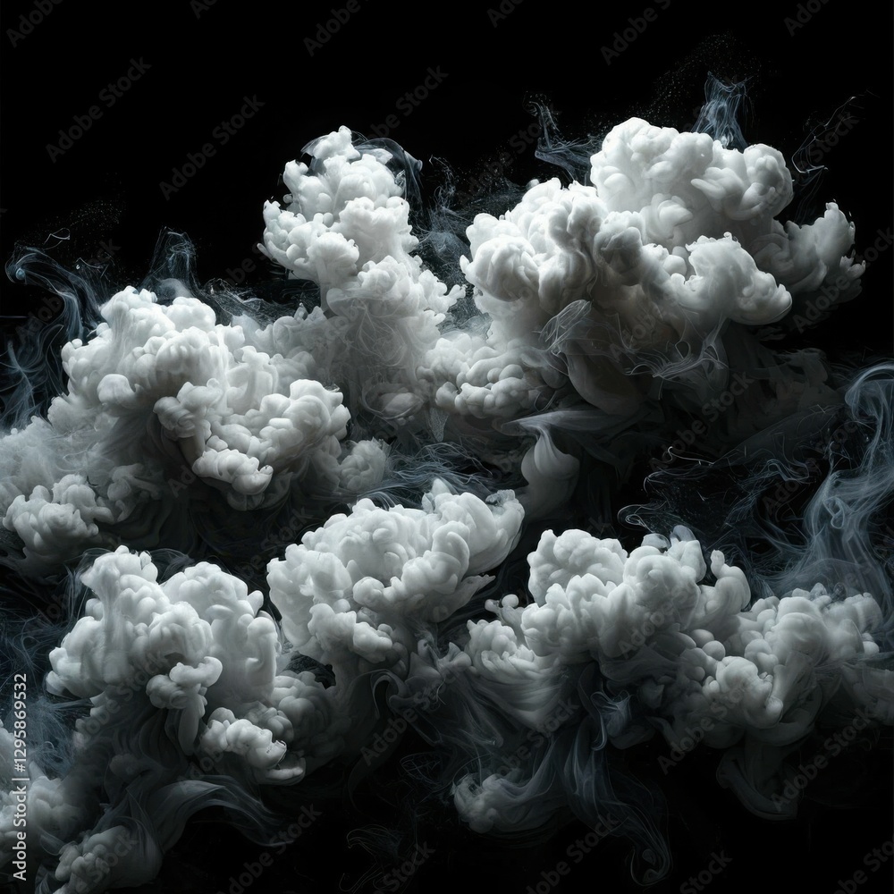 smoke on a black background. Generated AI smoke on a black background. Generated AI