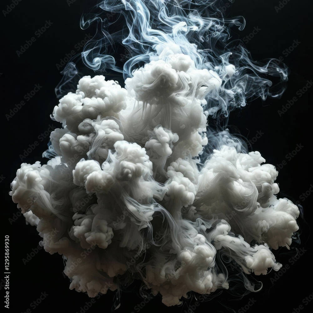 smoke on a black background. Generated AI smoke on a black background. Generated AI