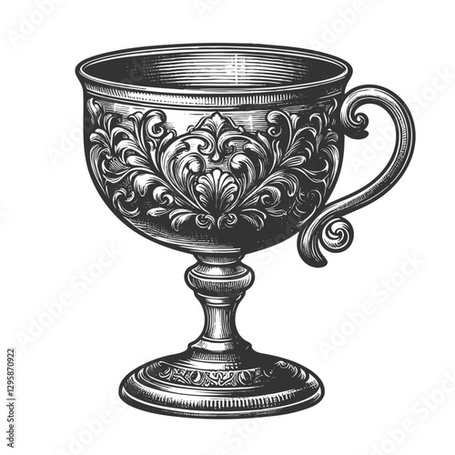 Ornate metal gold Cup vector illustration