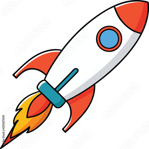 Colorful Vector Illustration of a Rocket