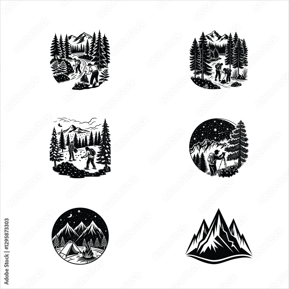 Obraz premium Mountain Forest SVG