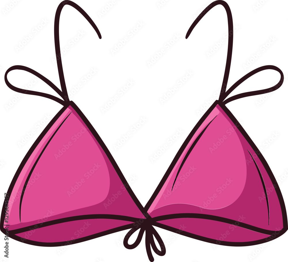 Vibrant Pink Beach Bikini Vector Illustration: Stylish Swimwear Design for Summer Fashion Vibrant Pink Beach Bikini Vector Illustration: Stylish Swimwear Design for Summer Fashion