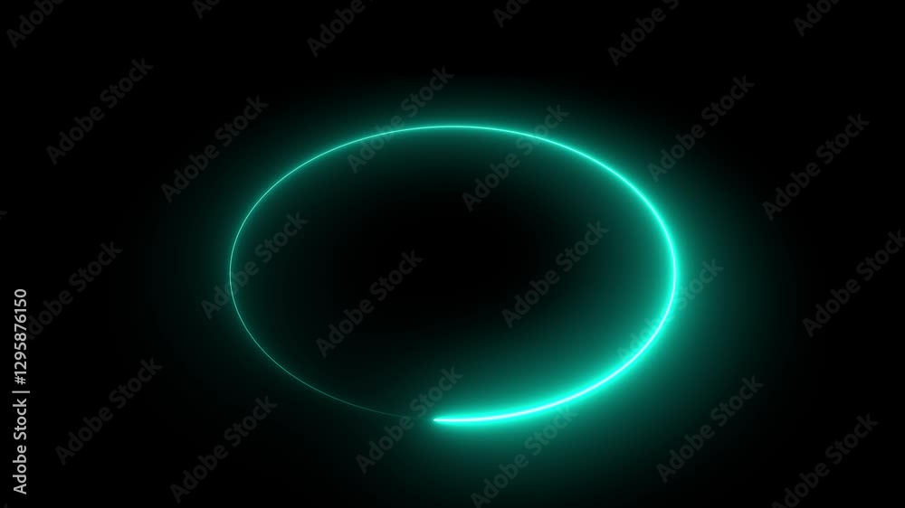 3D neon circle. Motion background seamless loop. Abstract futuristic hi-tech. Coloured circle with various rotations and effects in space trough time. 3D neon circle. Motion background seamless loop. Abstract futuristic hi-tech. Coloured circle with various rotations and effects in space trough time.