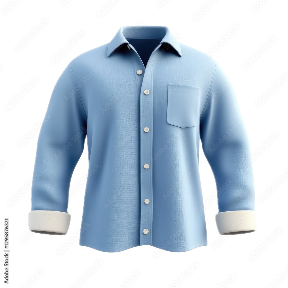 Light Blue Button-Up Shirt on White Background,General Fashion , Remove Background Light Blue Button-Up Shirt on White Background,General Fashion , Remove Background
