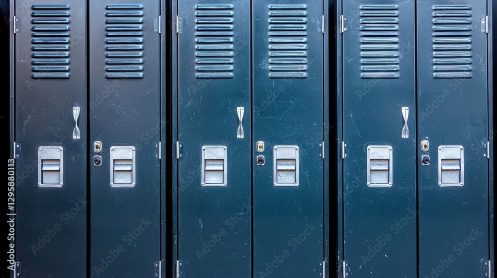 Rows of Green School Lockers in an Educational Environment