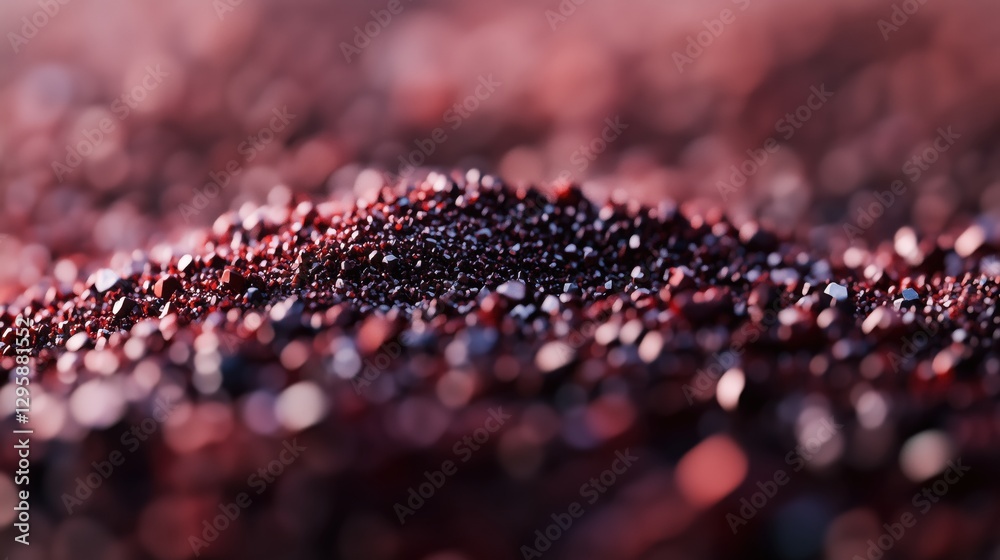 Saturated powder particles, crystals with a rich shade of deep ruby red Saturated powder particles, crystals with a rich shade of deep ruby red