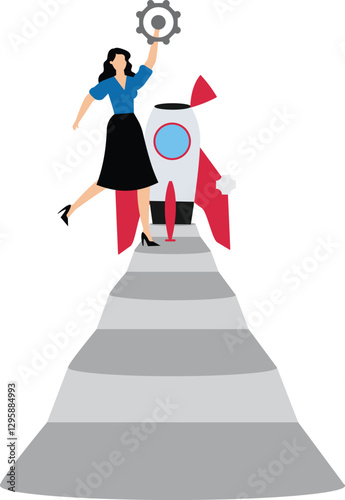 Collaboration or cooperate to develop startup company, business teamwork and innovation idea, starting a new business project together