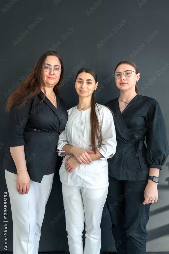 Attractive women dentists. Dentistry concept. Portrait of happy women. Attractive women dentists. Dentistry concept. Portrait of happy women.