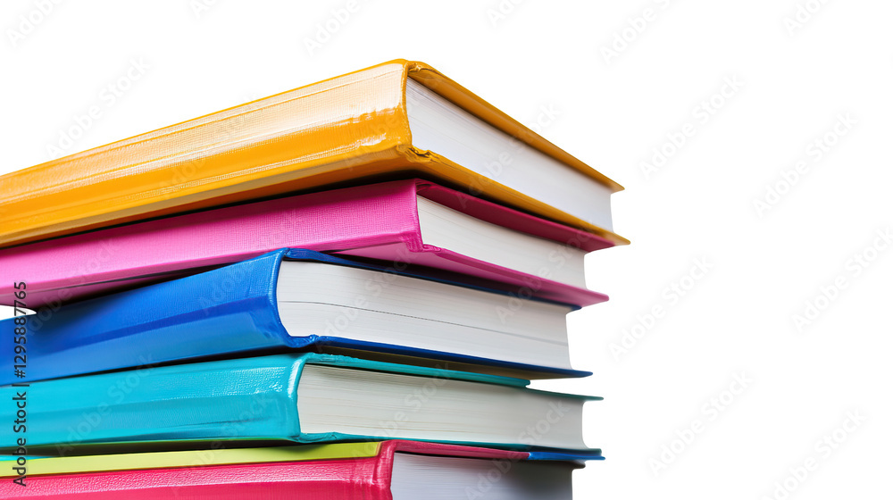 A colorful stack of hardcover books represents a heap of knowledge for education A colorful stack of hardcover books represents a heap of knowledge for education