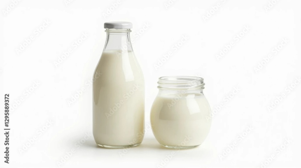 bottle of organic milk on white background bottle of organic milk on white background