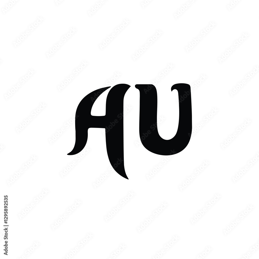 Obraz premium AU monogram logo design letter text name symbol monochrome logotype alphabet character simple logo