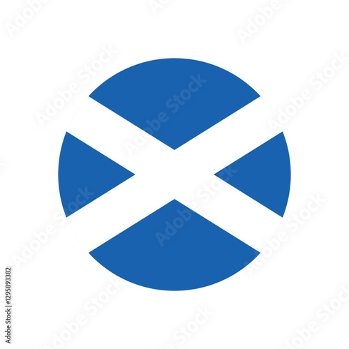Scotland flag circle icon, the national flag of Scotland vector illustration.