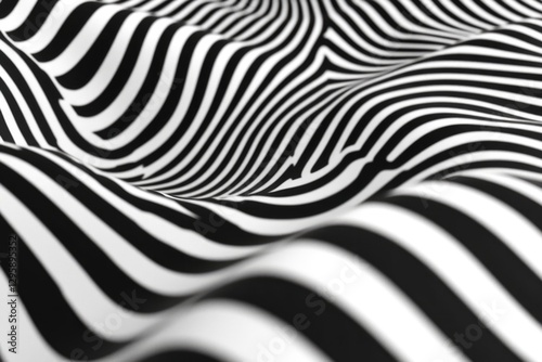 Wallpaper Mural A black and white striped pattern is shown in a blurry image. The stripes are very close together, creating a sense of movement and energy. The image has a dynamic and lively feel to it Torontodigital.ca