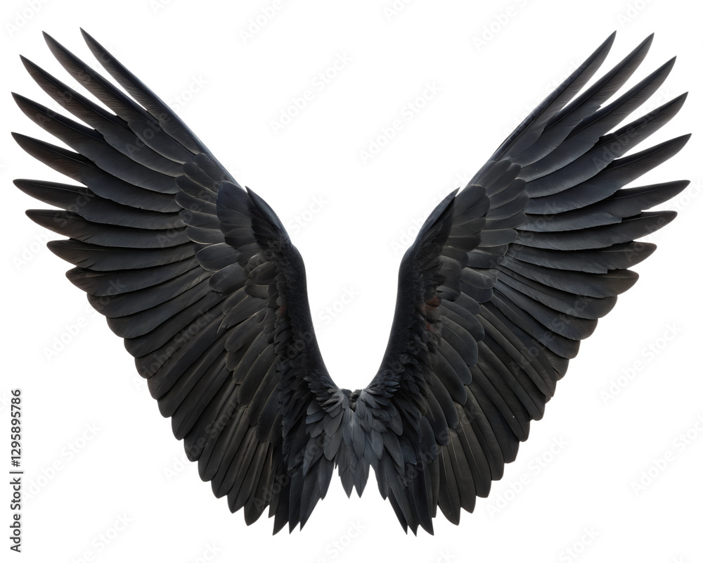 Obraz premium spread black wings isolated