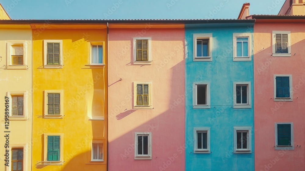 Subtle artistic carvings on pastel buildings urban landscape photography daylight aesthetic viewpoint Subtle artistic carvings on pastel buildings urban landscape photography daylight aesthetic viewpoint