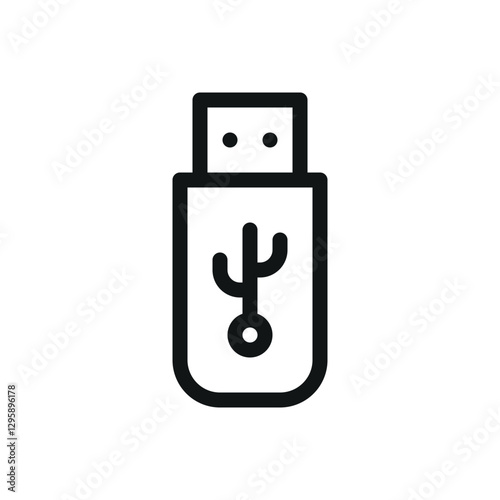 USB flash drive line icon, usb stick vector symbol with editable stroke