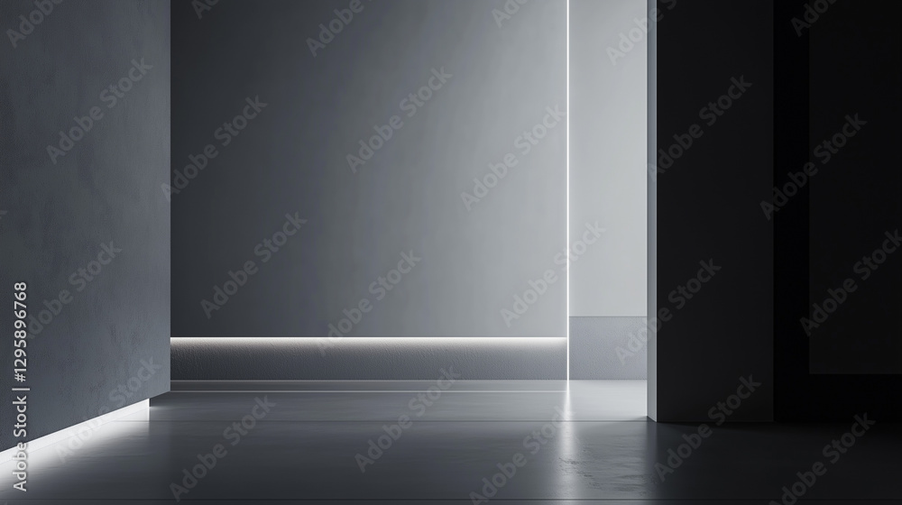 a dark room features a wall with vertical black corrugated metal panels a dark room features a wall with vertical black corrugated metal panels