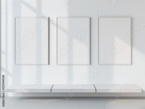 Wallpaper Mural Gallery Wall with Blank White Canvases Mockup Torontodigital.ca