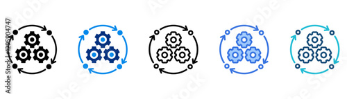 Integration icon set multiple style collection