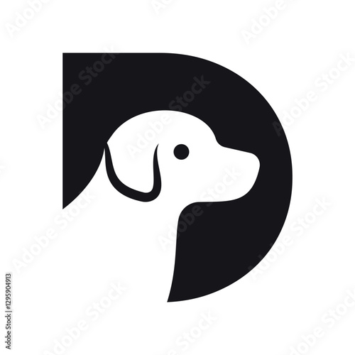 Dog Logo combine with letter D vector template