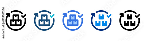 Order Fulfilment icon set multiple style collection