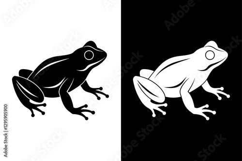 Frog Logo Silhouette Vector Ideal for Nature & Wildlife Themes. photo