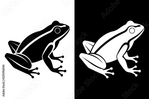 Frog Logo Silhouette Vector Ideal for Nature & Wildlife Themes.