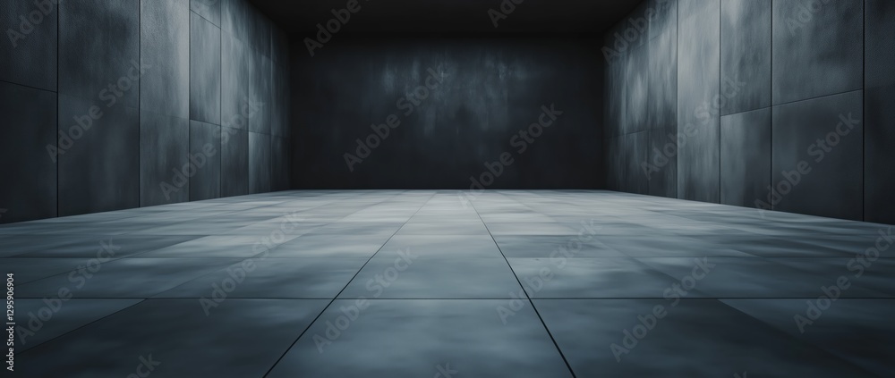 Empty Industrial Space Abandoned Building Interior Dark Environment Wide Angle View Minimalism Concept Empty Industrial Space Abandoned Building Interior Dark Environment Wide Angle View Minimalism Concept