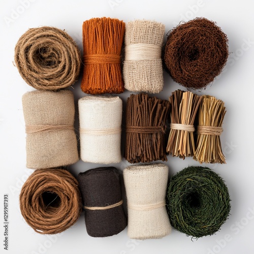 Variety of natural eco-friendly craft materials.