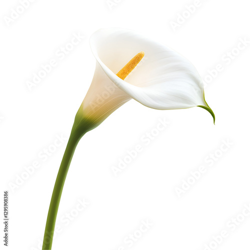 white lily isolated on white