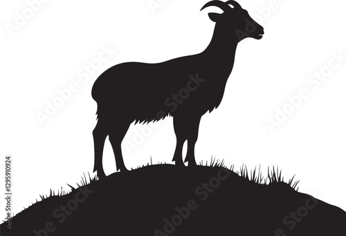 Wild Goat and Deer Silhouette Set
